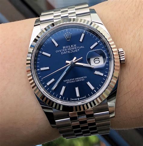 rolex datejust 36 blauwe plaat|Rolex Datejust 36 diamond bezel.